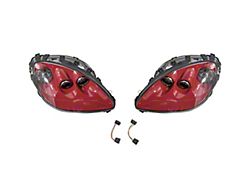 Factory OEM Style HID Headlights; Torch Red Housing; Clear Lens (05-13 Corvette C6)