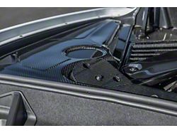 Factory Style Engine Bay Strut Tower Covers; Carbon Fiber (20-26 Corvette C8 w/ MagneRide)