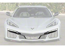 Factory Style Front Bumper Grille Inserts; Carbon Fiber (23-26 Corvette Z06 w/o Front Camera)