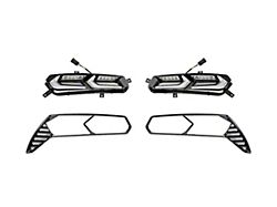 Factory Style LED Tail Lights; Black Housing; Clear Lens (14-19 Corvette C7)