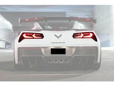Factory Style LED Tail Lights; Black Housing; Smoked Lens (14-19 Corvette C7)