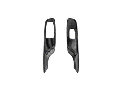 Factory Style Window Switch Control Panel Trim Covers; Carbon Fiber (20-26 Corvette C8 Coupe)