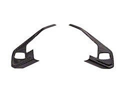 Factory Stytle Steering Wheel Trim Covers; Carbon Fiber (20-26 Corvette C8 w/o Forward Collision Button)