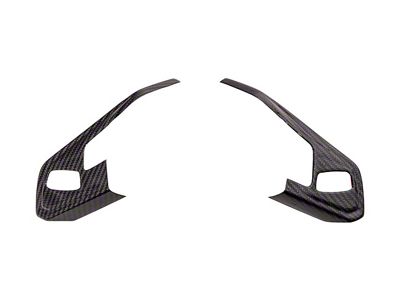 Factory Stytle Steering Wheel Trim Covers; Carbon Fiber (20-26 Corvette C8 w/o Forward Collision Button)