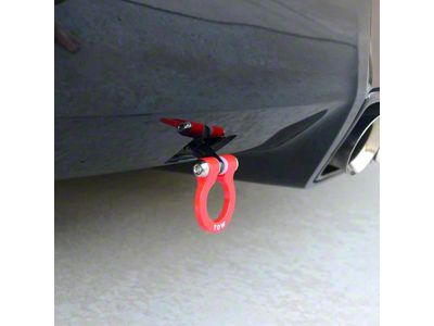 Feather Lite Tow Hook with Red D-Ring; Rear (14-25 Corvette C7 & C8)