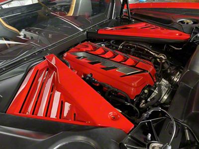 Fiberglass Engine Bay Filler Covers; Ceramic Matrix Gray (20-25 Corvette C8 Coupe)