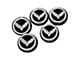 Flag Style Fluid Cap Covers; Brushed Black (14-19 Corvette C7 w/ Automatic Transmission, Excluding ZR1)