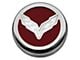 Flag Style Fluid Cap Covers; Garnet Red (14-19 Corvette C7 w/ Automatic Transmission, Excluding ZR1)