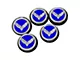 Flag Style Fluid Cap Covers; Solid Dark Blue (14-19 Corvette C7 w/ Automatic Transmission, Excluding ZR1)
