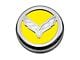 Flag Style Fluid Cap Covers; Solid Yellow (14-19 Corvette C7 w/ Manual Transmission, Excluding ZR1)