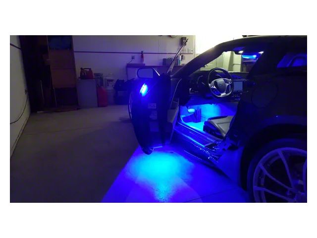 Footwell and Door Handle LED Puddle Light Kit; Aqua (14-19 Corvette C7)