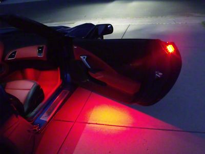 Footwell and Door Handle LED Puddle Light Kit; Red (14-19 Corvette C7)