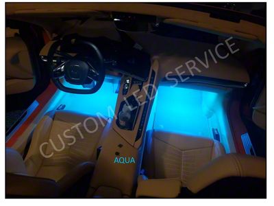 Footwell LED Lighting Kit; Aqua (20-24 Corvette C8)