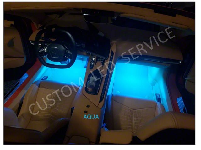 Footwell LED Lighting Kit; Aqua (20-24 Corvette C8)