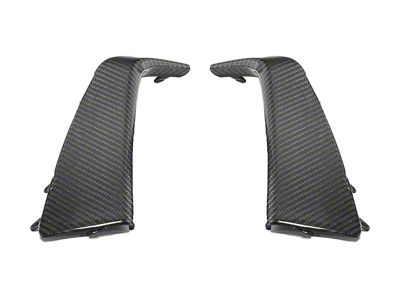 Front Bumper Vent Brow Inserts; Carbon Fiber (2019 Corvette C7 ZR1)