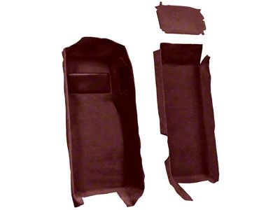 Front Cutpile Molded Carpet with Heel Pad; Claret/Oxblood (97-04 Corvette C5)