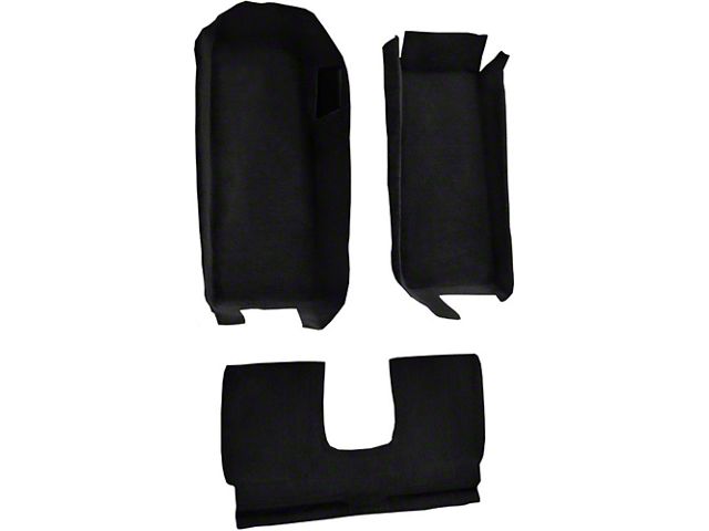 Front Cutpile Molded Carpet with Rear Seat Riser; Black (05-13 Corvette C6 Coupe)