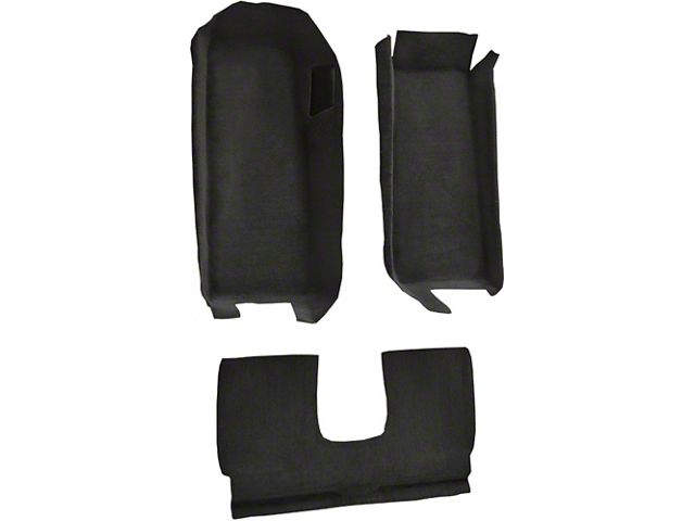 Front Cutpile Molded Carpet with Rear Seat Riser; Ebony (05-13 Corvette C6 Coupe)