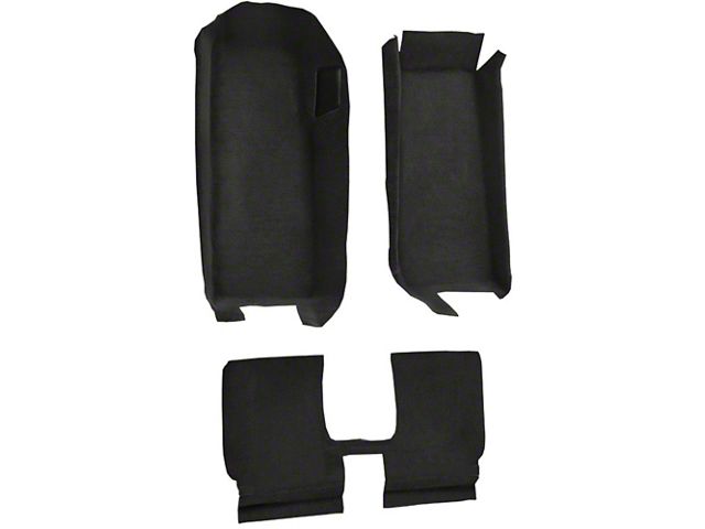 Front Cutpile Molded Carpet with Rear Seat Riser; Ebony (05-13 Corvette C6 Convertible)