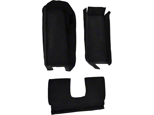 Front Cutpile Molded Carpet with Rear Seat Riser and Heel Pad; Black (05-13 Corvette C6 Coupe)