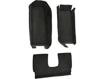 Front Cutpile Molded Carpet with Rear Seat Riser and Heel Pad; Ebony (05-13 Corvette C6 Coupe)