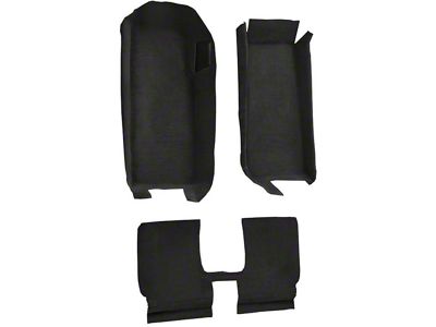 Front Cutpile Molded Carpet with Rear Seat Riser with Heel Pad; Ebony (05-13 Corvette C6 Convertible)