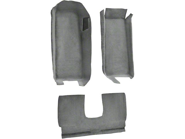 Front Cutpile Molded Carpet with Rear Seat Riser and Heel Pad; Medium Gray/Pewter (05-13 Corvette C6 Coupe)