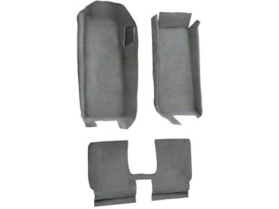Front Cutpile Molded Carpet with Rear Seat Riser with Heel Pad; Medium Gray/Pewter (05-13 Corvette C6 Convertible)