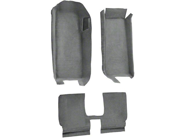 Front Cutpile Molded Carpet with Rear Seat Riser; Medium Gray/Pewter (05-13 Corvette C6 Convertible)