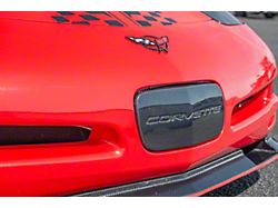 Front License Plate Trim Cover; Carbon Fiber (97-04 Corvette C5)