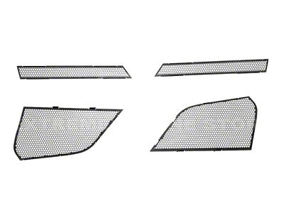 Front Radiator Mesh Grille Insert Covers; Glossy Black (20-24 Corvette C8)