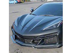 Front Radiator Mesh Grille Insert Guard; Gloss Black (23-25 Corvette C8 Z06)