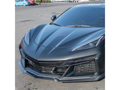 Front Radiator Mesh Grille Insert Guard; Gloss Black (23-25 Corvette C8 Z06)