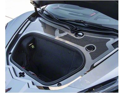 Front Wiper Cowl with Polished Perforated Insert; Brushed Stainless Steel (20-25 Corvette C8)