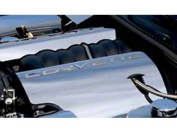 Fuel Rail Covers with Corvette Script; Polished (05-07 6.0L Corvette C6)