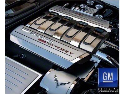 Fuel Rail Covers with Grand Sport Lettering; Stainless Steel (17-19 Corvette C7 Grand Sport)