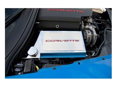 Fuse Box Cover with Corvette Lettering; Red Carbon Fiber (14-19 Corvette C7, Excluding ZR1)