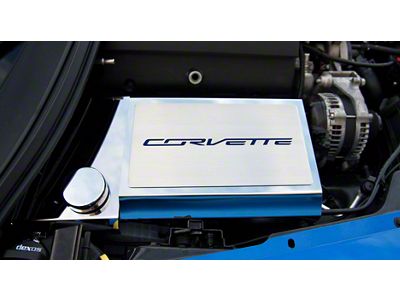 Fuse Box Cover with Corvette Lettering; Solid Blue (14-19 Corvette C7, Excluding ZR1)