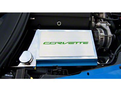 Fuse Box Cover with Corvette Lettering; Solid Green (14-19 Corvette C7, Excluding ZR1)