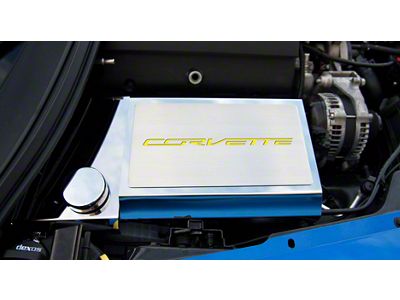 Fuse Box Cover with Corvette Lettering; Solid Yellow (14-19 Corvette C7, Excluding ZR1)