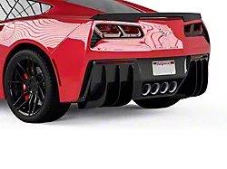 Genali Rear Diffuser Add-On; Gloss Carbon Fiber Vinyl (14-19 Corvette C7)
