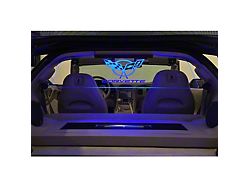 Glow Plate with C5 Flags Emblem and Corvette Logo; Clear; White Lighting Kit (97-04 Corvette C5 Coupe)