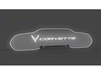 Glow Plate with Flags Left of Text Logo; Clear; Extreme Multi-Color Lighting Kit (20-25 Corvette C8 Coupe)