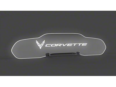 Glow Plate with Flags Left of Text Logo; Clear; Extreme Lighting Kit (20-24 Corvette C8 Coupe)