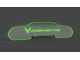 Glow Plate with Green Flags Left of Text Logo; Clear (20-24 Corvette C8 Coupe)