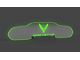 Glow Plate with Green Flags Over Text Logo; Clear (20-24 Corvette C8 Coupe)