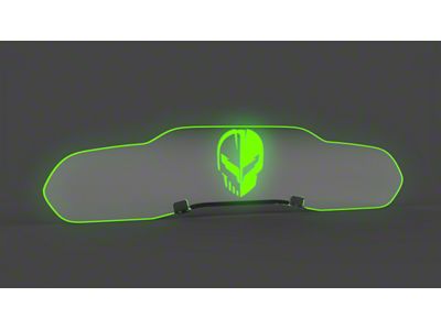 Glow Plate with Jake Skull over C8.R Logo; Clear; Green Lighting Kit (20-25 Corvette C8 Coupe)