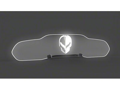 Glow Plate with Jake Skull over C8.R Logo; Clear; Extreme Lighting Kit (20-24 Corvette C8 Coupe)