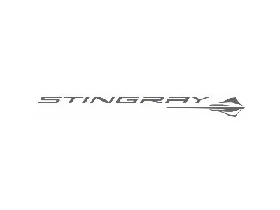 Glow Plate with Stingray and Stingary Logo; Clear; Red Lighting Kit (20-26 Corvette C8 Coupe)
