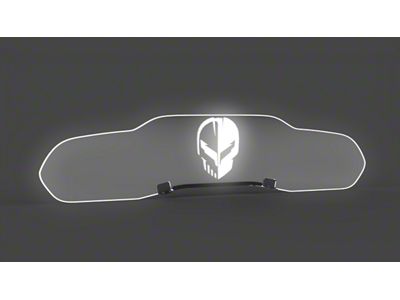Glow Plate with White Jake Skull over C8.R Logo; Clear (20-24 Corvette C8 Coupe)